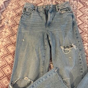 Garage Light Blue Distressed Boyfriend Jeans